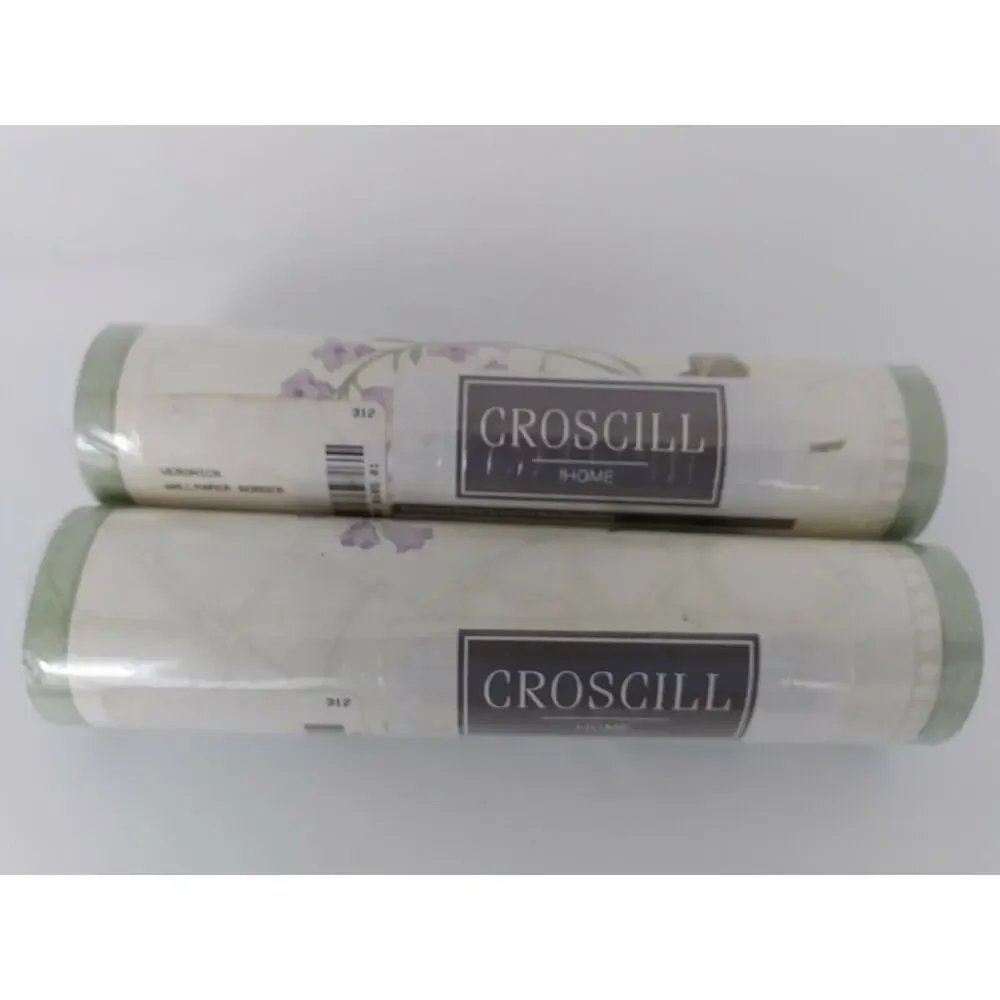 (J5) Y2K Croscill Wallpaper Border Veronica 5 Yards Floral Wildflowers Lot of 2